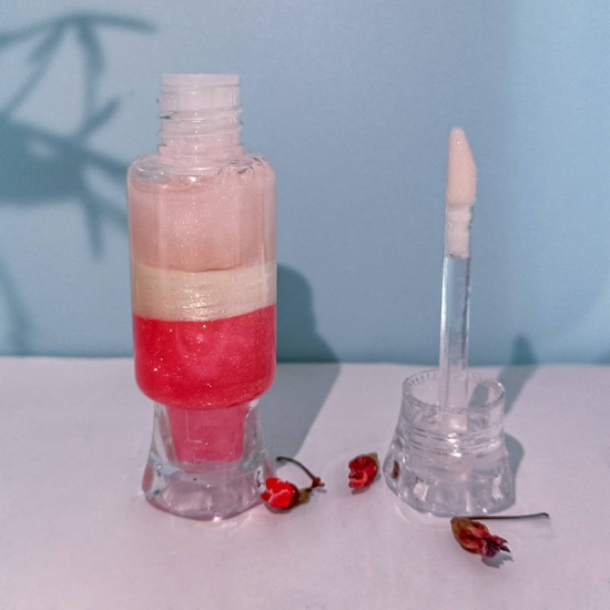 Brillo de labios brillante con forma de caramelo mixto DIY de 3 colores
